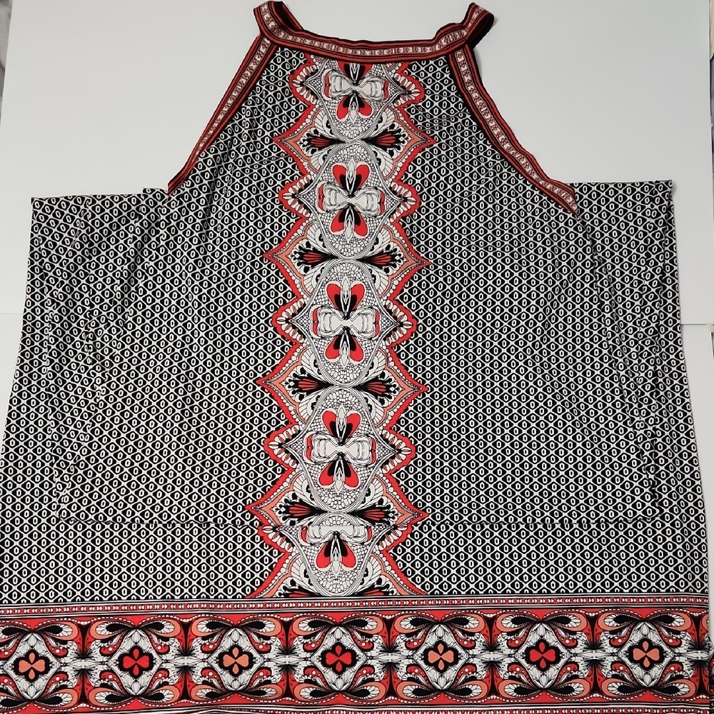 Max Studio Black and Red Patterned Dress